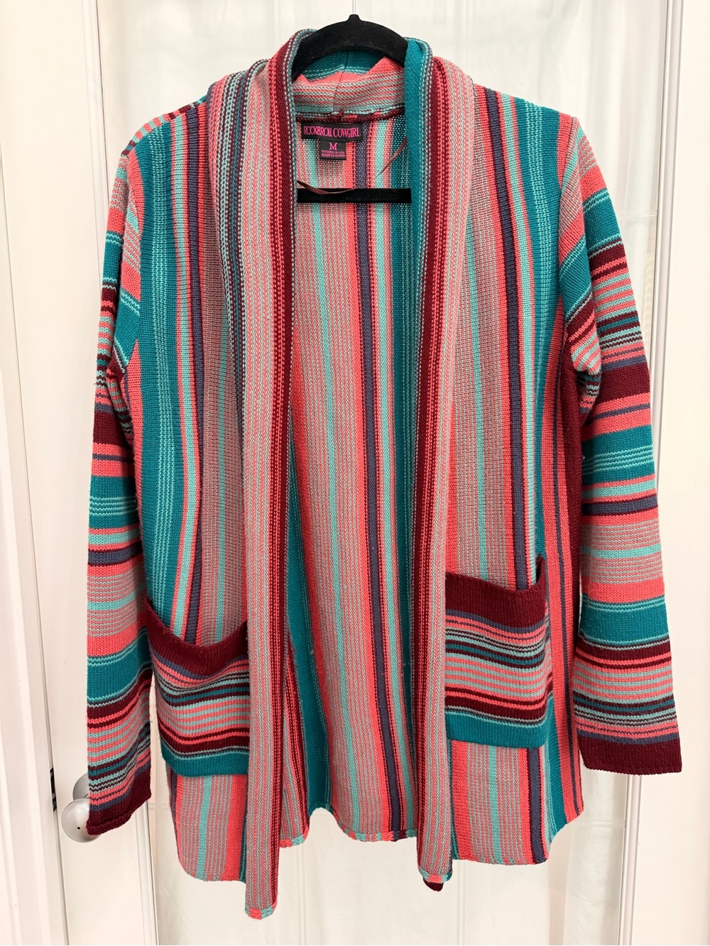 Rock and roll Cowgirl striped western cardigan Medium size